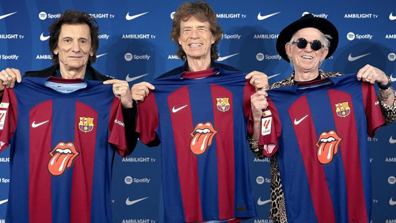 Barcelona jogará o El Clasico contra o Real Madrid com logo dos Rolling Stones na camisa